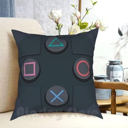 Controller Buttons Pillow Case Printed Home Soft DIY Pillow cover Games Gamer Vector Kids Joystick Gamepad Flat Ps2 Ps4
