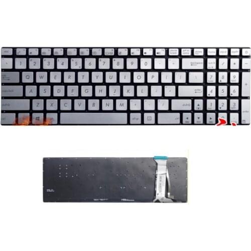 NEW US Keyboard for ASUS GL552 GL552J GL552JX GL552V GL552VL N551 N551J N551JB N551JK N551JM N551JQ Silver Keyboard Backlit