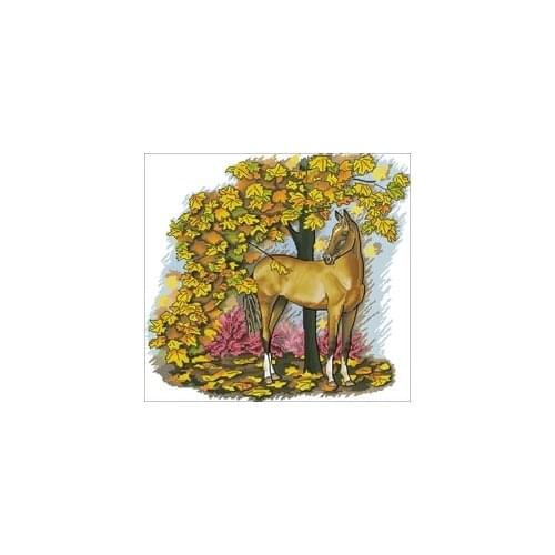 2020 new Authentic Egyptian cotton self matching needle free printing kit Garland series -Four seasons horse