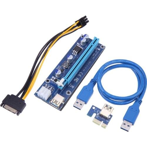PCI-E Riser Card PCI-E Express 1 X 16X PCI-E USB3.0 Riser Adapter Card Extension Cable with 60cm USB 3.0 Cable for BTC Miner
