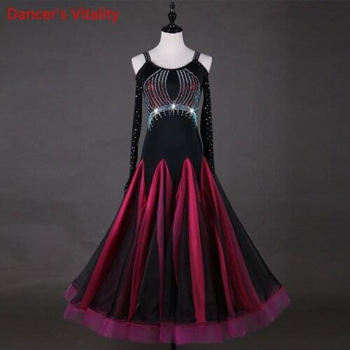 New Ballroom Sexy Costumes Senior Stones Ballroom Dance Dress For Women Ballroom Sleeveless Dresses