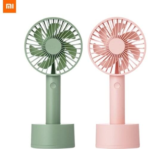 Xiaomi VC069 Mini Handheld Fan Portable Rechargeable 150° Shaking Head Cooling Fan With Base For Home Office Travel Outdoor