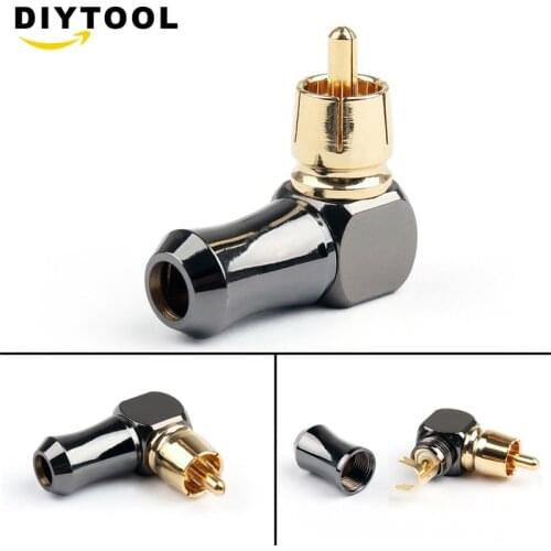 Plated Right Angle RCA Male Plug Audio Video Connector Soldering