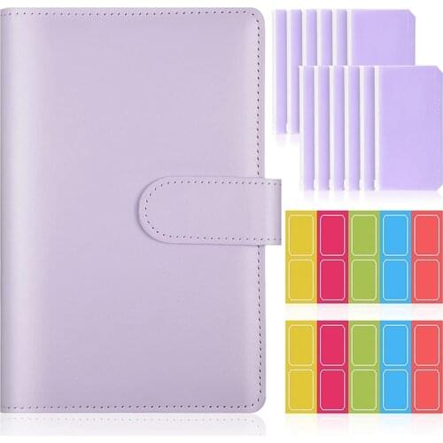 PPYY-15 Pieces A6 Binder Cover Set, PU Leather Notebook Binder Refillable Planner Binder for Home School