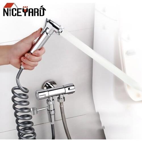 NICEYARD Hand Sprayer Shower Head Portable Bidet Sprayer Self-Cleaning Hand Bidet Faucet Handheld for Bathroom Stainless Steel