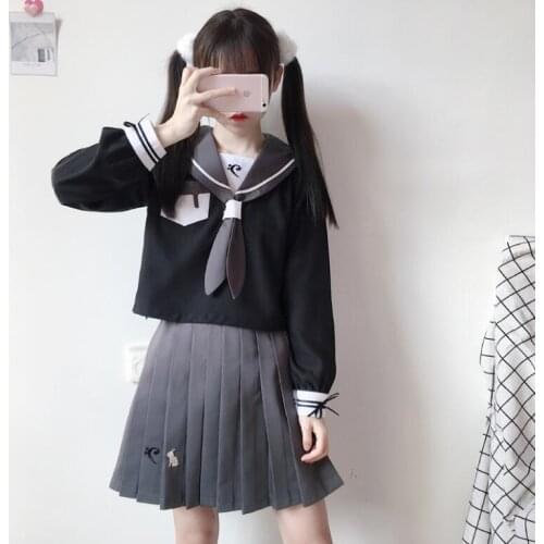 School Uniforms Girls JK Uniform Shirts Skirts Suit Student High School Japanese Preppy Sailor Suit jkx111