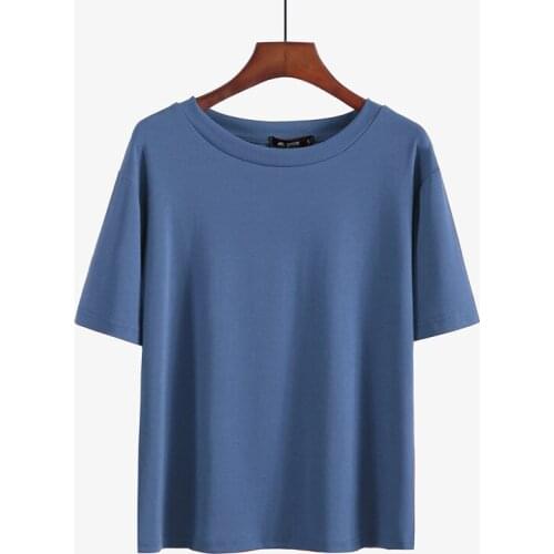 T Shirt blue Women Ladies Top Tee Shirt Summer Clothing