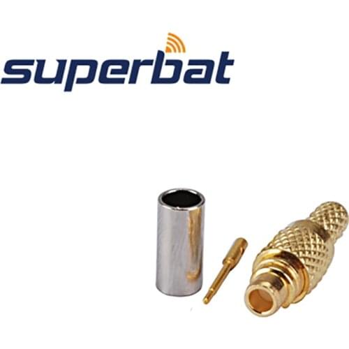 Superbat 10pcs MMCX Crimp Plug Male RF Coaxial Connector for Cable RG174 RG316 LMR100