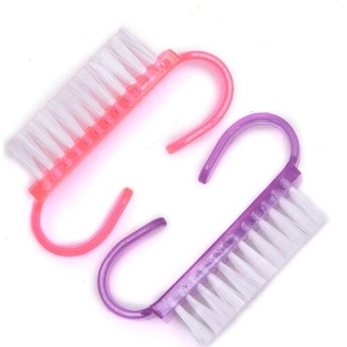 Care Manicure Pedicure Soft Remove Dust Small Angle Clean For Nail Makeup Plastic Nail Cleaning Brush Tools File Nail Art