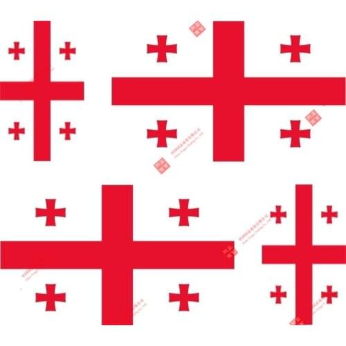 Set of Personality 4x Sticker Vinyl Car Bumper Decal Outdoor Car Moto World Flag Georgia Racing Helmets Laptop Stickers