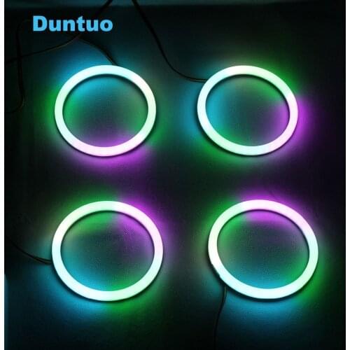 Revolving Dynamic Cotton LED Sequential Flowing RGBW Angel Eyes Bluetooth Wireless Control 80mm 90mm 100mm 106mm 120mm