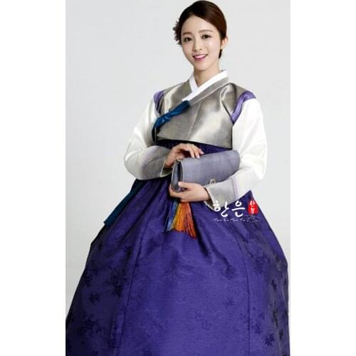 Womens Korean Hanbok Dress Embroidery Costume Ethnic Dance Traditional Long Sleeve Cosplay Tailored + Free Shipping