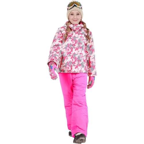 2019 Winter childrens Ski Suit Waterproof Girl oOutdoor Snowboard Jacket Snow Pants Kids Skiing set Warm Windproof Overalls