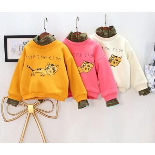 Winter Casual Cartoon Clothes Letter Long Sleeve Sweatshirt For Girls High Quality Fashion Childrens Sweatshirt