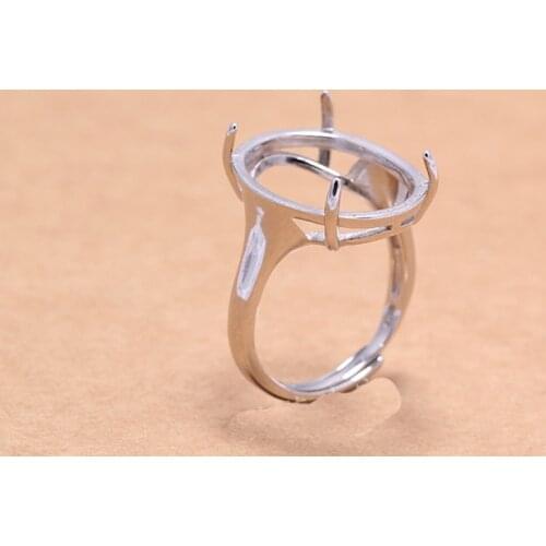 17*21mm 925 STERLING SILVER women Semi Mount Bases Blanks base blank Pad ring rings Setting set jewelry gift diy A4916