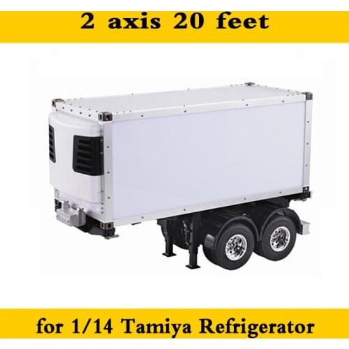 2 Axle 20 Foot Refrigerator Box with Chassis Chassis for 1/14 Tamiya RC Truck Car SCANIA VOLVO Benz MAN Diy