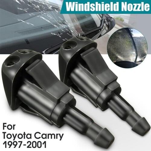 2Pcs Car Front Windshield Windscreen Washer Jet Nozzles Durable Adjustable Plastic Washer Outlet Wiper Nozzle For Toyota Camry