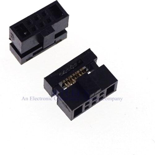 20 Pcs 0.050" 1.27mm 6 Pin dual Row IDC Connector 2x3 P 6 position Rectangular Female Socket Receptacle Ribbon Cable