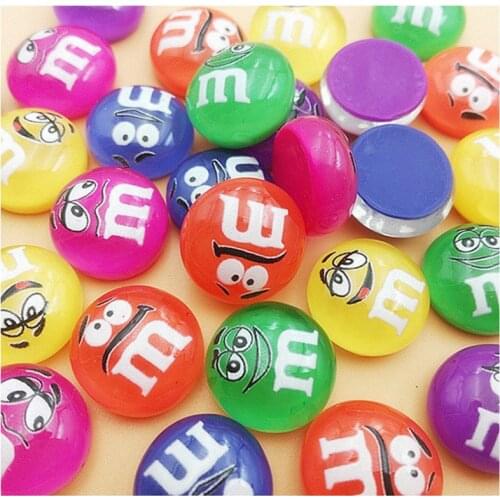 200Pcs Kawaii Flatback Resin Transparent Chocolate M Beans Candy diy Cabochons Scrapbook Embellishment Phone Craft Decoration