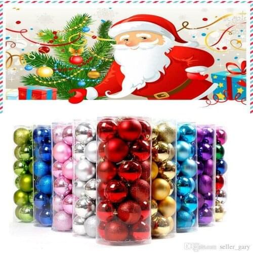 24pcs/set christmas tree ball decor 30mm Glitter ball for home shopwindow garden Xmas party Pendant Decoration