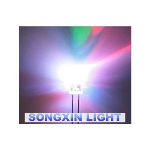 500pcs 3mm RGB 7 color slow flash LED light-emitting diode (LED) colorful F3 mm 2-PIN Free shipping