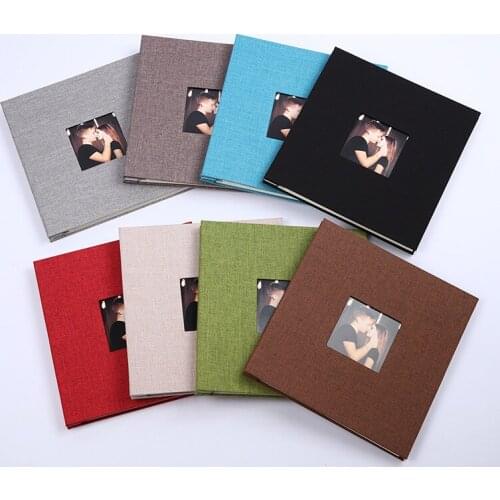 Large Burlap diy album self-adhesive film album screw binding DIY Photo Album 20 Sheets 40P Scrapbooking