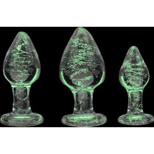 Sex Anal Beads Luminous Glass Butt Plug Sex Shop Anal Plug Toys for Adults Anal Dilators Sex Toys for Couples