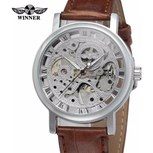 WINNER Mens Watches Military Sport Clock Male Top Brand Luxury Skeleton Clocks Hand Wind Mechanical Business Men Watch Gift 0243