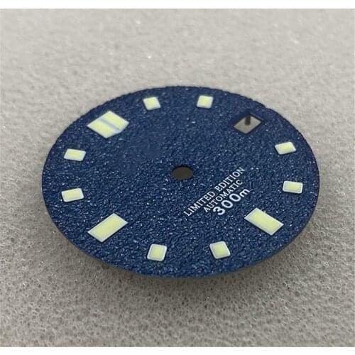 28.5MM Watch Dial for SKX007 NH35A Movement DIY Modification Parts with Green Luminous