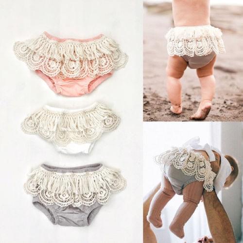 Adoeable Toddler Newborn Baby Girl Underwear Ruffle Frilly PP Pants Nappy Cover sunsuit Diaper 0-24M