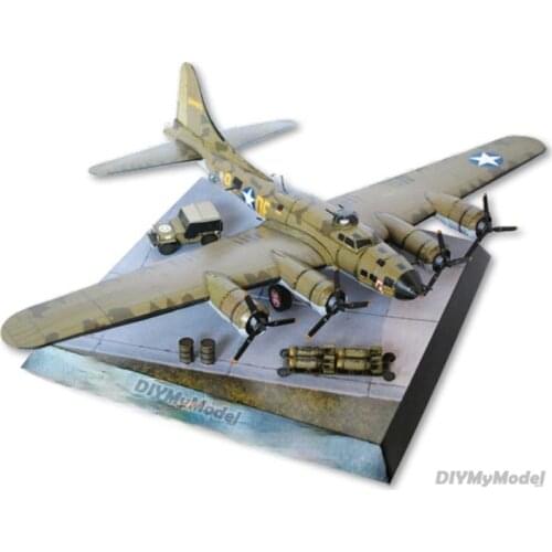 DIYMyModeI B-17 bomber DIY Handcraft Paper Model KIT Handmade Toy Puzzles Gift Movie props