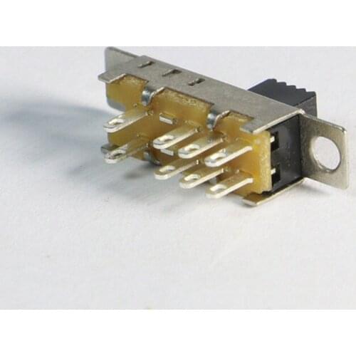10Pcs SS23E04 Double Toggle Switch 8 Pins 3 files 2P3T DP3T Handle high 5mm small slide switch