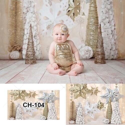 Winter Snowflake Christmas Tree Backdrop for Photography Baby Shower Newborn Portrait Background Decorations Photographic Booth