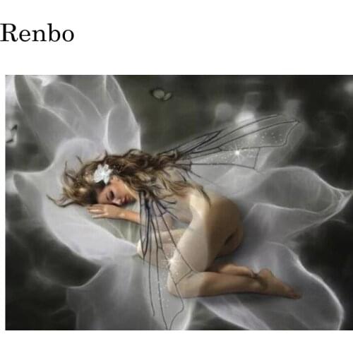 Renbo 5d diy full square round drill diamond painting sexy flower fairy diamond mazayka mosaic rhinestones embroidery sale