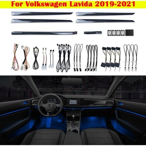 Car Ambient Light Set Auto Decorative lighting 30-Color Atmosphere Lamp LED Strip For Volkswagen Lavida 2019-2021 Screen Control