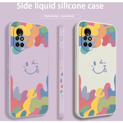 Colorful Liquid Silicone Soft Case For Huawei Nova 8 7 Pro SE 6 SE 5 Pro 5Z 5I 5Ipro 5T 4 4E Shockproof Phone Back Cover Case
