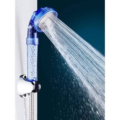 Shower Head Holder High Pressure Water Saving Flow Holes With Chrome Rainfall Anion Filter Spray Nozzle Bathroom Accessories