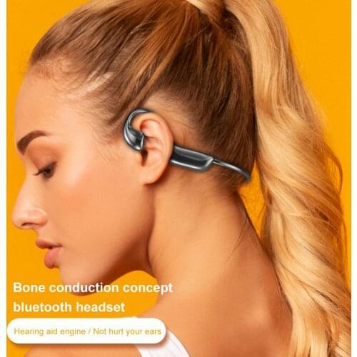 Bone Conduction Headphone Waterproof Wireless Blue tooth 5.0 Headset with Microphone for Sports Driving Online Meeting