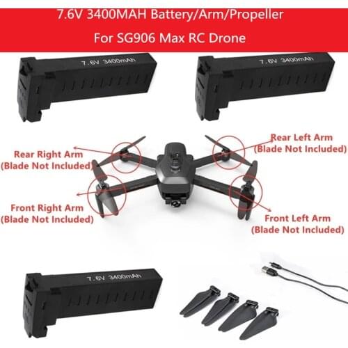 Original 7.6V 3400Mah Battery Propeller Arm Motor USB Cable For SG906 Max GPS WIFI FPV RC Drone SG906MAX Accessories Main Blades
