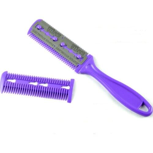 1Pcs Hair Cutting Comb with Razor Blades Hair Brushes Trimmer Hairstyles Thinning Salon DIY Styling Tools Barber Accessories