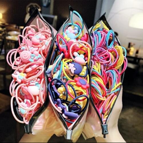 High Quality 20/40Pcs Elastic Headdress Cute Adornment Hair Rope Women Little Girl Hair Rubber Headband Christmas Hair Accessory