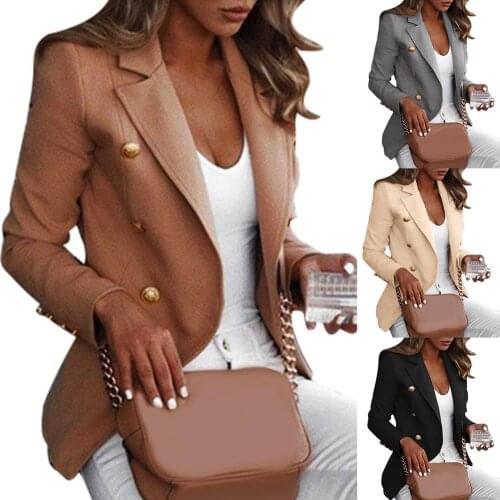 Luxury Coat Women Autumn Winter Bussiness Jacket Plus Size Casual Office Lady Veste Femme Sliming Button Ladies Casaco Feminino