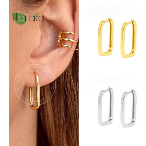 925 Silver Ear Buckle Earring Women Girls lovers' Unisex Luxury European and American Oval Small Hoop Earrings For Party Gifts