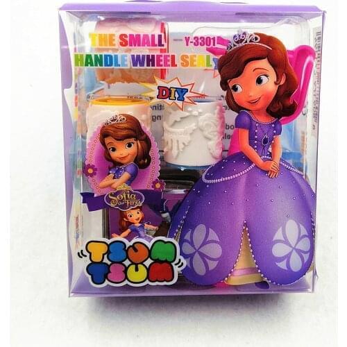 Sofia Princess Cartoon Seal Stamper Children DIY Decorative Painting Scrapbooking Decoration Kids Birthday Party Supplies Set