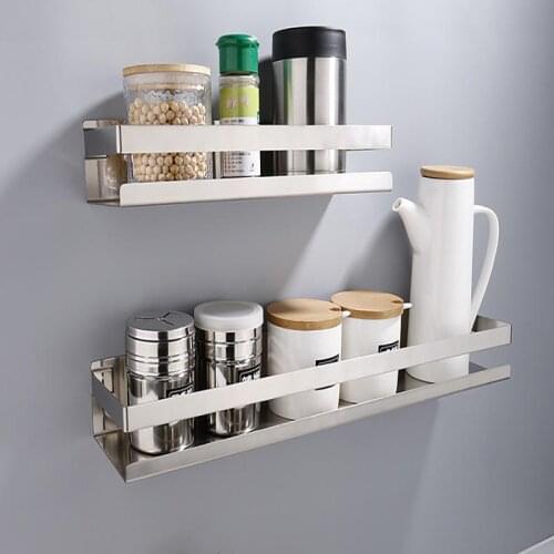 Bathroom Accessories Modern Matte Black Bathroom Corner Shelves Kitchen Wall Shelf Shower Shampoo Storage Rack 20-40cm