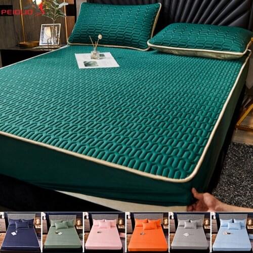Thicken Quilted Mattress Cover King Bed Sheet Anti-Bacteria Mattress Topper Air-Permeable Bed Pad Not Lncluding Pillowcase