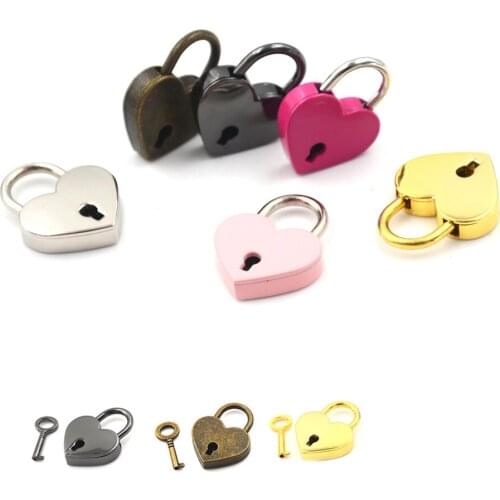 Heart Shape Vintage Old Antique Style Mini Archaize Padlocks Key Lock With key