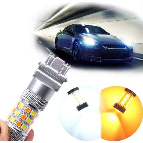 High Brightness Dual Color White Yellow LED Bulbs DRL Fog Turning Signal Light