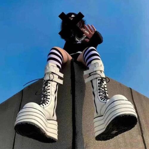 SaraIris Great Quality Platform Big Size 43 Zipper mid-calf Women Shoes Wedges Heel Concise Street Style Modern Boots