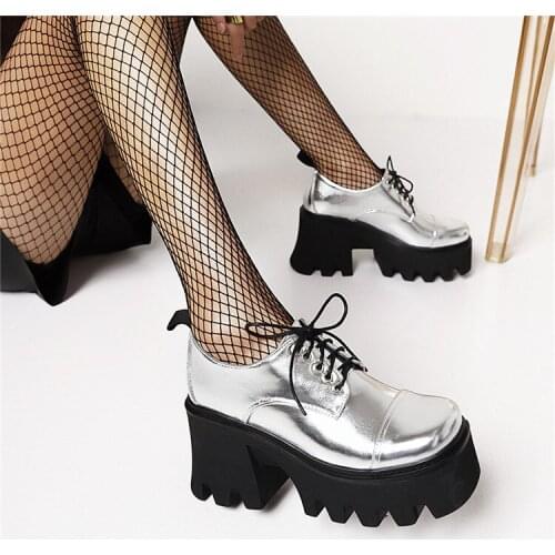 2021 Brand Design Female Fashion Pumps Platform Wedges High Heels Pumps Women Spring Punk Gothic Single Shoes Woman